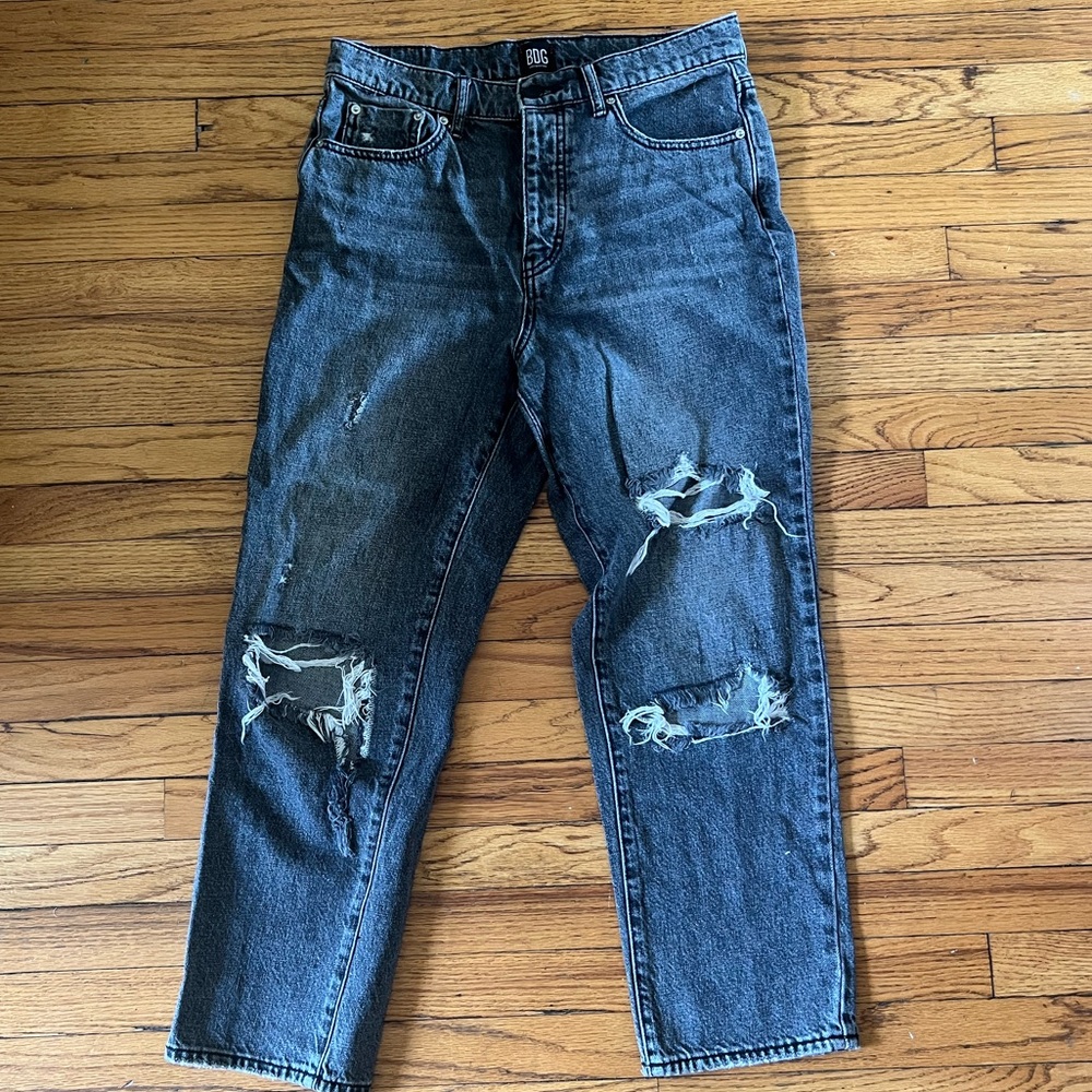BGG Slim Straight Light Black Washed Jeans, Size 29